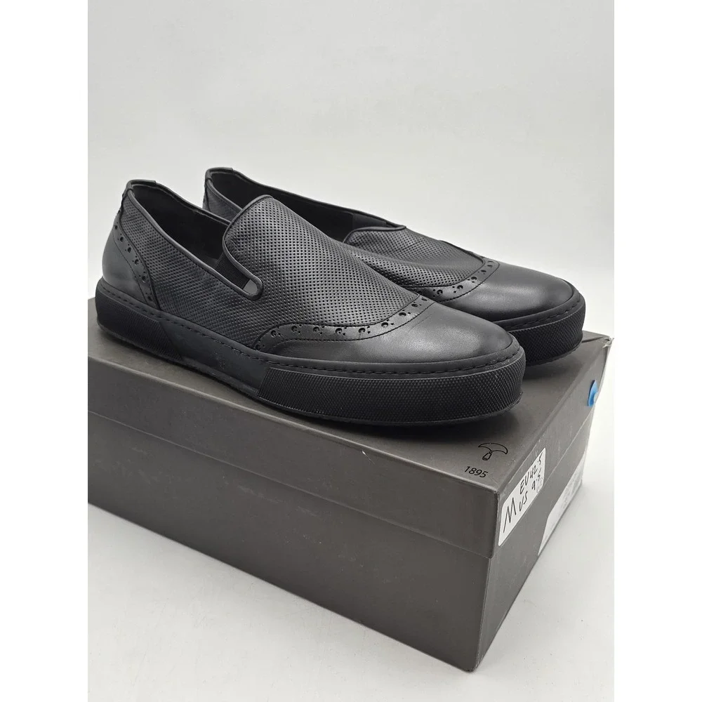 Robert Clergerie Shoes Mens Size 9.5 Black P/TIL001 Slip On Perforated Leather